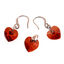 Earrings and Pendant: Red Hearts