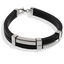 Silicone Bracelet with Silver for Men
