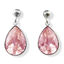Silver Earrings with Pink Crystals