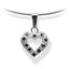 Silver Blue Crystal Heart