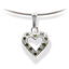 Green Crystal Heart Silver