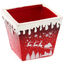 Square Christmas Tree Pot Red-White