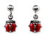Ladybug Silver Earrings