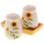 Salt and pepper holder with Sunflowers