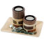 Aromatherapy set with 2 brown pillow candle holder 