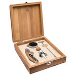 Bamboo Box with Wine Accessories