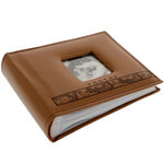 Photo Album with Picture Frame Light Brown 1