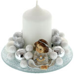 Christmas arrangement with silver angel candle 1