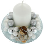 Christmas arrangement with silver angel candle 2