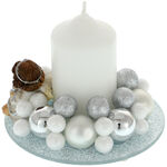 Christmas arrangement with silver angel candle 3