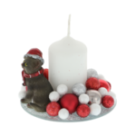 Christmas arrangement with cat candle 10cm 2