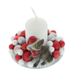 Christmas arrangement with cat candle 10cm 4