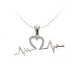 Rose ornament with silver heart necklace 3