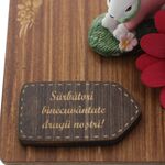 Húsvéti asztaldísz lila virágokkal és nyuszival 6