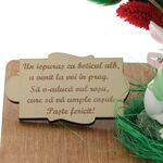 Aranjament de Paste personalizat flori rosii cu iepuras 6