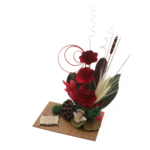 Aranjament floral cu begonii si inger personalizat 2