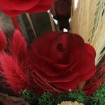 Aranjament floral cu begonii si inger personalizat 4