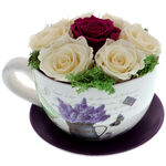 Forever Rose Flower Arrangement in Cup