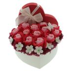 Floral arrangement soap roses red heart 20cm 1