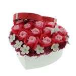 Floral arrangement soap roses red heart 20cm 5