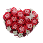 Aranjament floral trandafiri sapun inima rosie 20cm 2