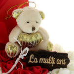 Arrangement of roses with teddy bear 20 cm 5