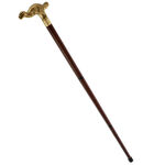 Elegant wooden cane with dinosaur handle 2