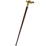 Elegant wooden cane with dinosaur handle 3
