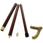 Elegant walking stick copper leaf handle 4