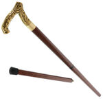 Elegant walking stick copper leaf handle 3