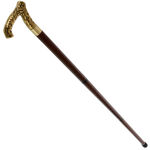 Elegant walking stick copper leaf handle 2