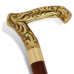 Elegant walking stick copper leaf handle 5