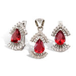 Red Chrystal Silver Jewelry 1