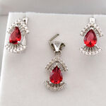 Red Chrystal Silver Jewelry 5