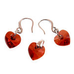 Earrings and Pendant: Red Hearts 1