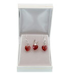 Earrings and Pendant: Red Hearts 3