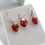 Earrings and Pendant: Red Hearts 4