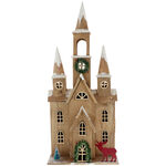 Big Wooden Church with Lights 56 cm