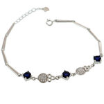 Silver Bracelet Blue Jewel 2