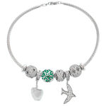 Silver Charms Bracelet Green Dove 2