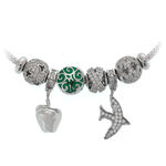 Silver Charms Bracelet Green Dove 4