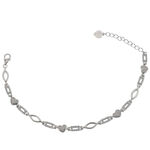 Silver Bracelet Crystal Hearts 1