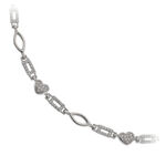 Silver Bracelet Crystal Hearts 2