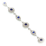 Silver bracelet with blue crystals 1
