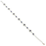Silver bracelet with blue crystals 2