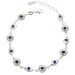 Silver bracelet with blue crystals 6