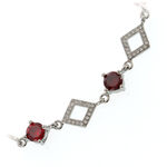 Silver bracelet with Red Crystals and Rhombuses 1