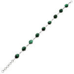 Silber Bracelet with Green Malachit 2