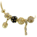 Bratara Argint Gold Charms Blue Code 1