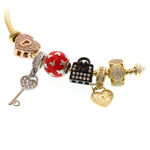 Bratara Argint Gold Charms cu Inima 3